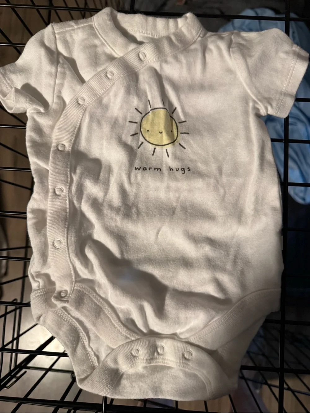 Baby White Bodysuit with Sunny 'Warm Hugs' Graphic